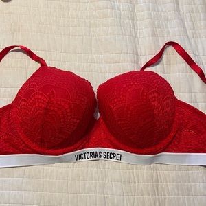 Victoria secret red lace bra